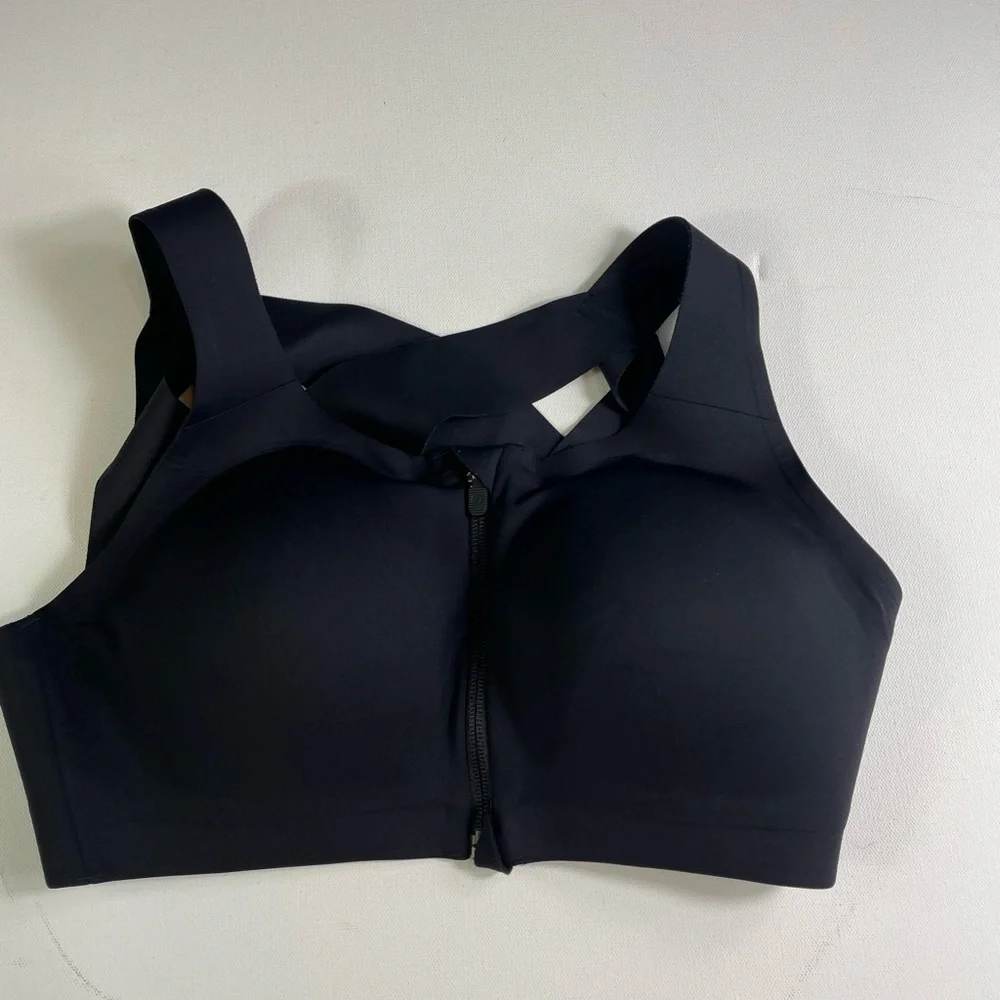Lululemon Women’s Enlite Front Zip Closure Sports Bra 38C Black High Support - Picture 5 of 12